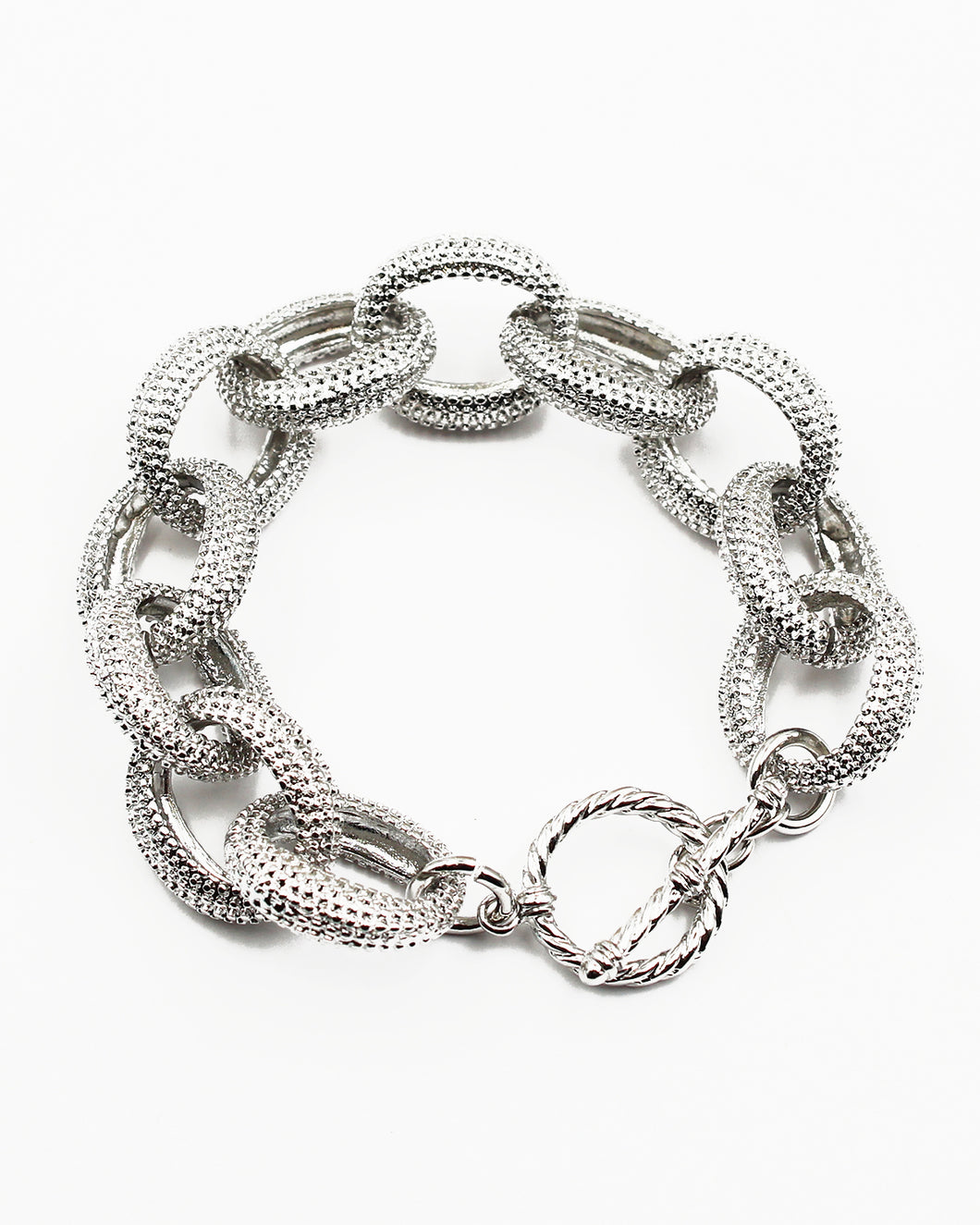 Textured Metal Chain Link Bracelet