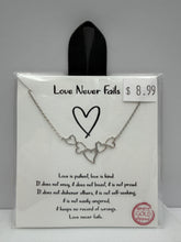 Load image into Gallery viewer, &quot;Love Never Fails&quot; White Gold Dipped Necklace
