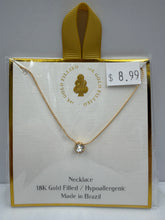 Load image into Gallery viewer, 18K Gold Filled Solitaire Round Stone Necklace
