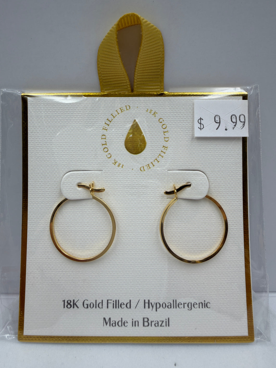 18K Gold Filled Thin Hoop Earrings