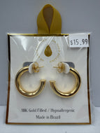 18K Gold Filled Open Hoop Earrings
