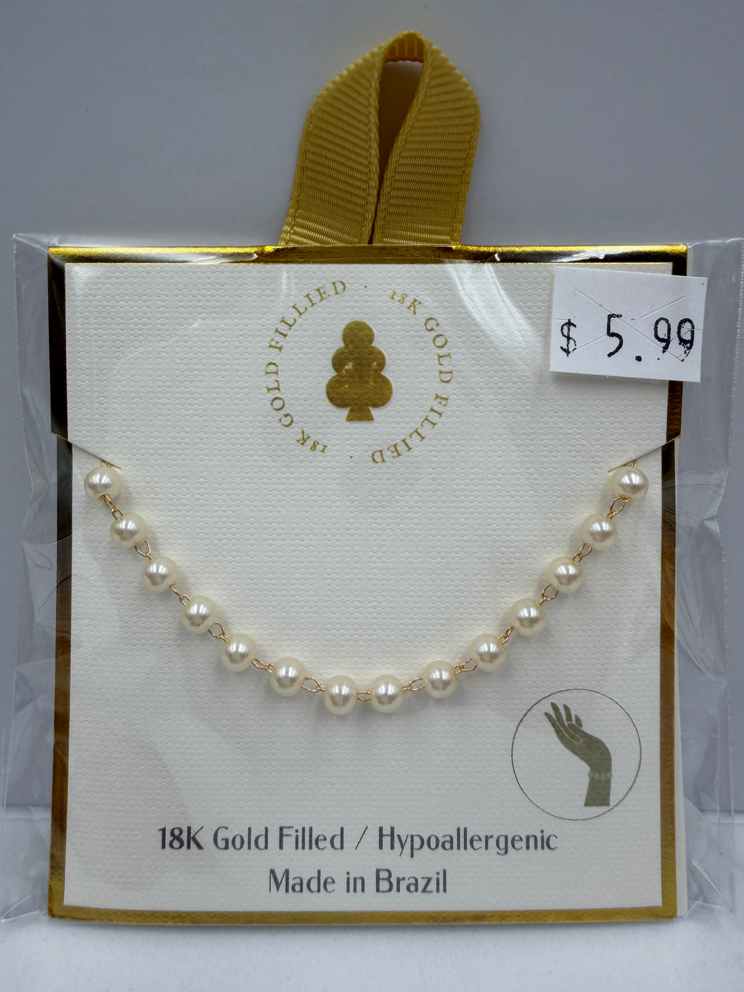 18K Gold Filled Pearl Bracelet