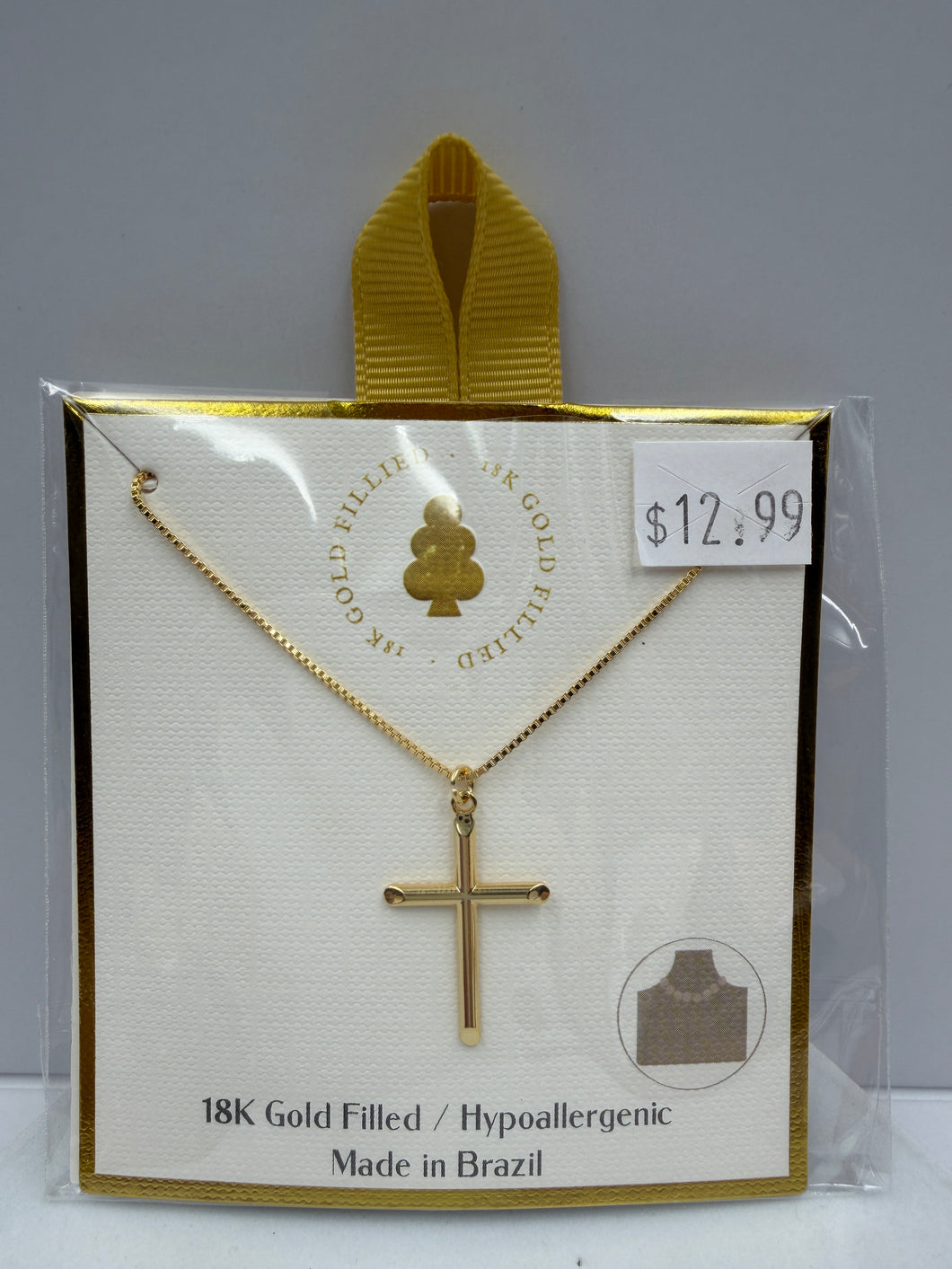 18K Gold Filled Cross Necklace
