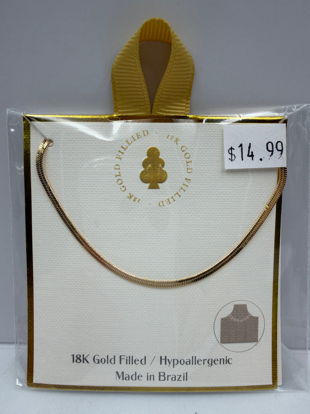 18K Gold Filled Herringbone Necklace