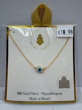 Load image into Gallery viewer, 18K Gold Filled Evil Eye Necklace
