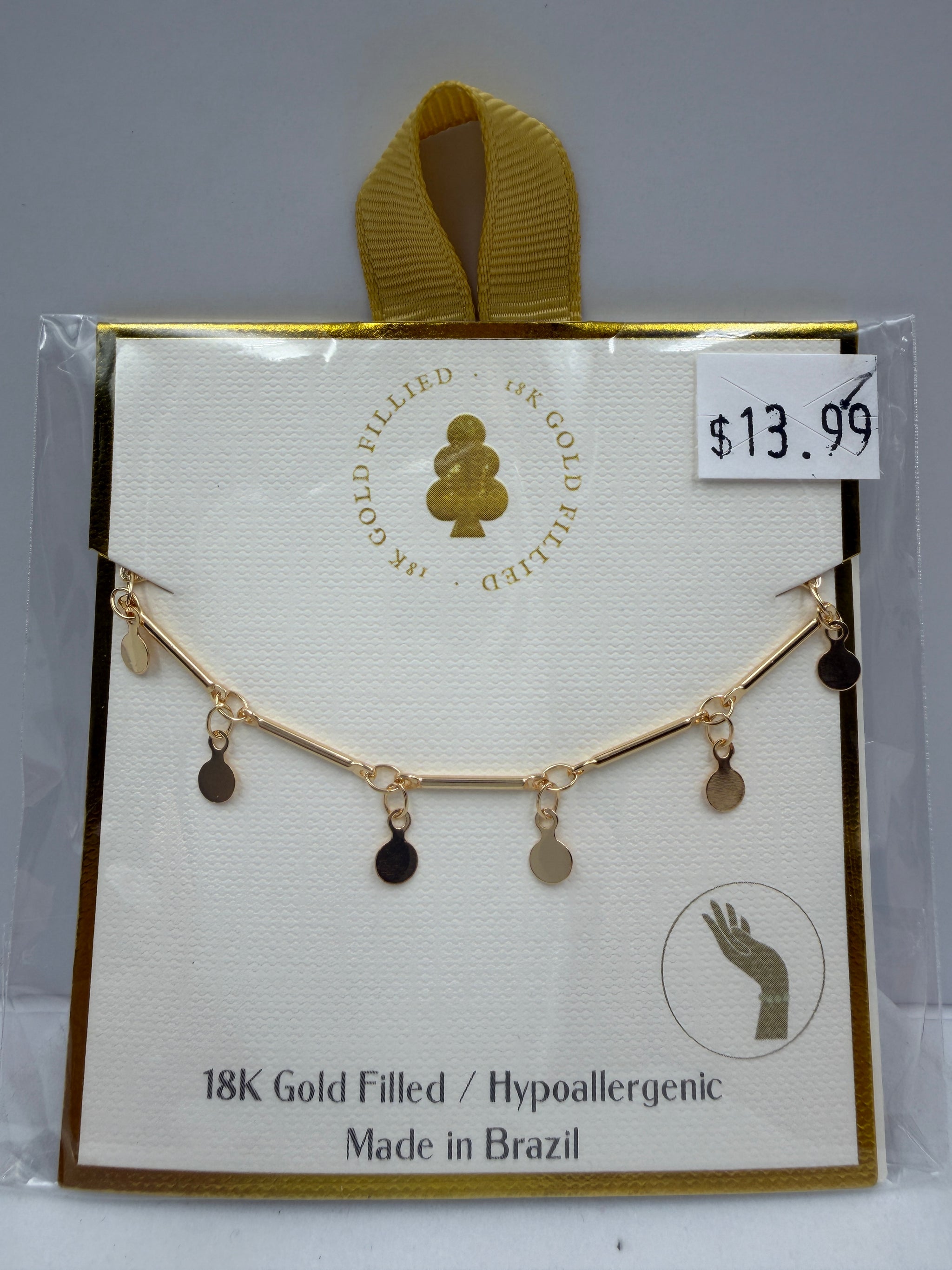 18K Gold Filled Disc Bracelet - Main Image