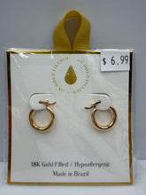Load image into Gallery viewer, 18K Gold Filled Small Hoop Earrings
