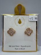 18K Gold Filled Clover Earrings