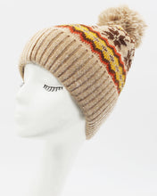 Load image into Gallery viewer, Snowflake Print Knitted Pom Pom Beanie
