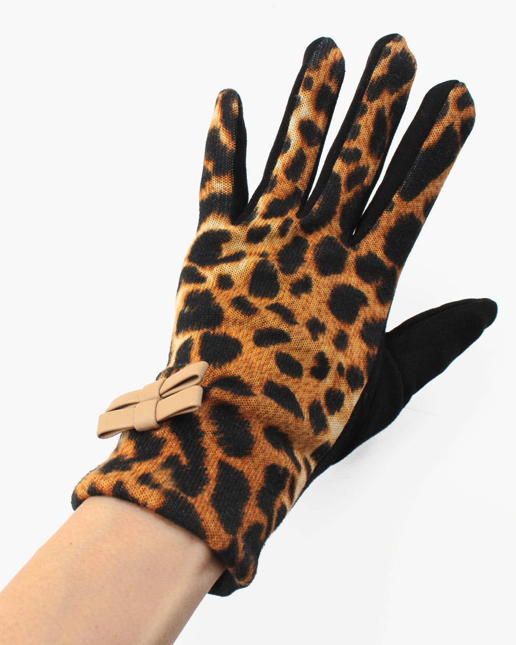 Leopard Print Winter Gloves