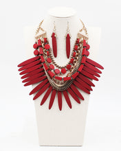 Load image into Gallery viewer, Multiple Layered Wooden Bib Necklace Set
