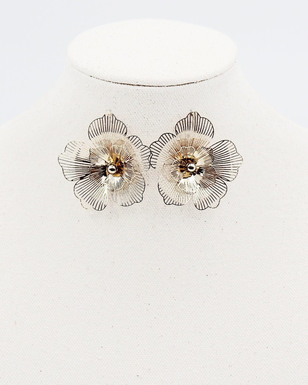 Laser Cut Metal Flower Earrings