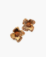 Load image into Gallery viewer, Metal Flower Earrings with Pearl Beads
