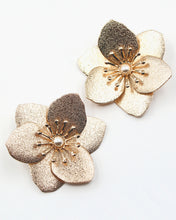 Load image into Gallery viewer, Textured Metal Flower Earrings

