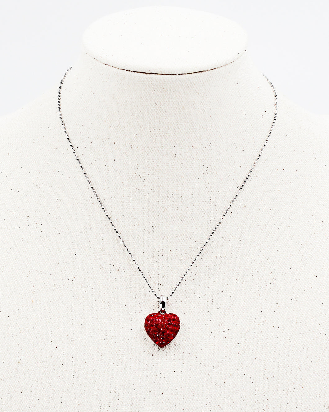 Pave Stone Heart Pendant Necklace