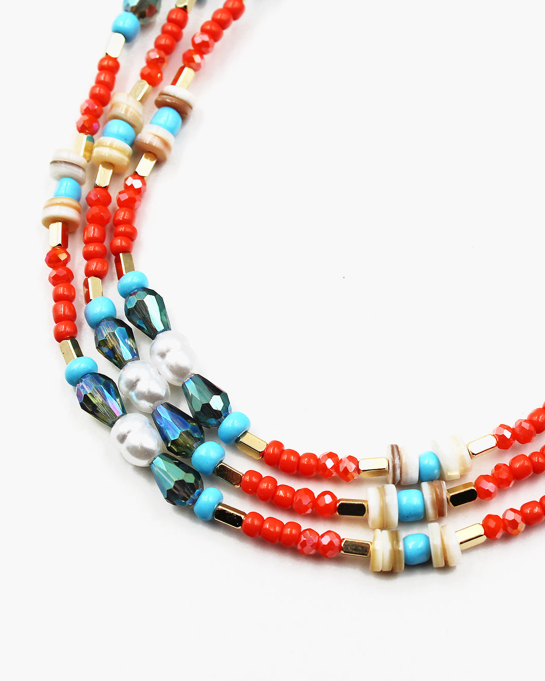 Triple Layered Beaded Necklace