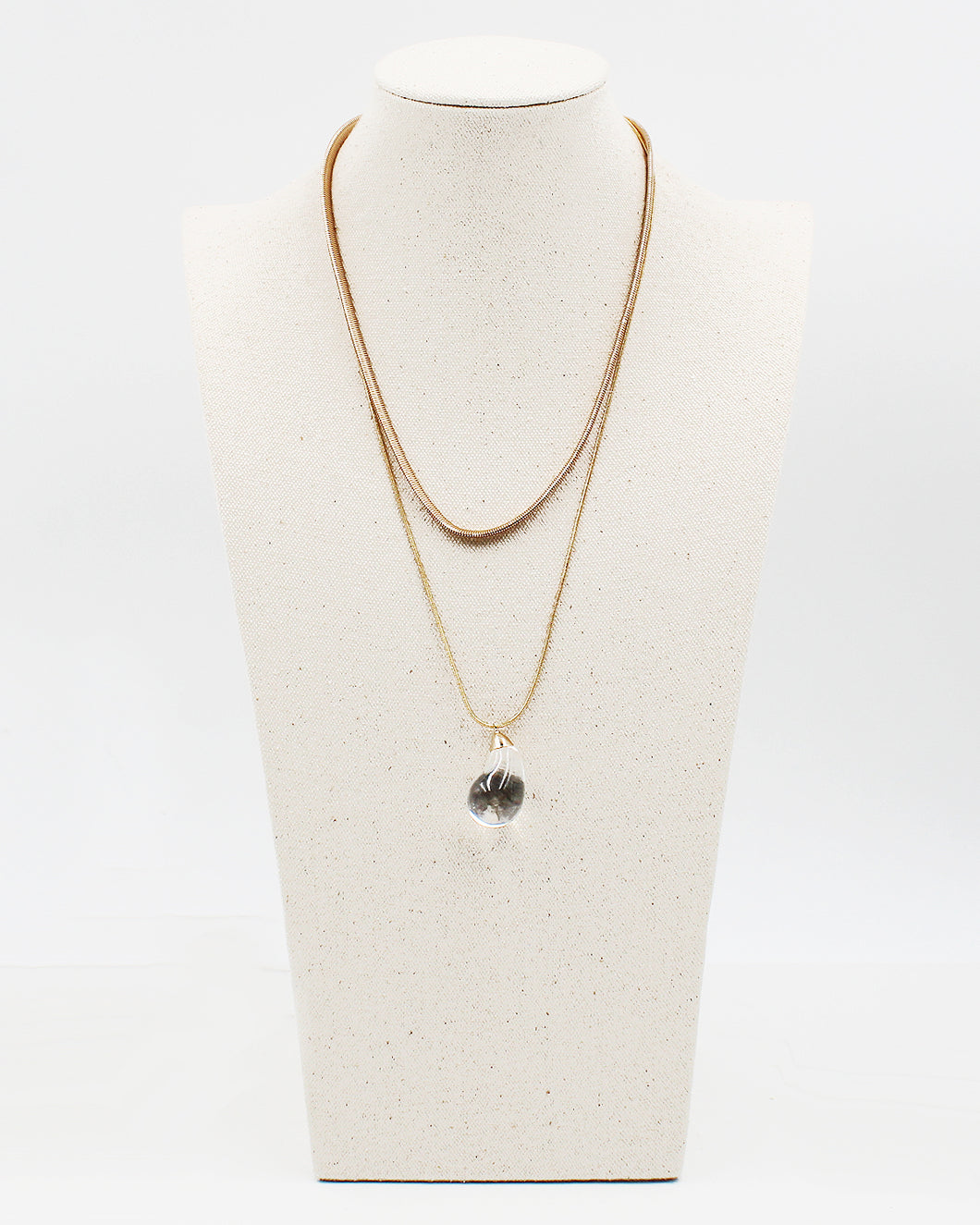 Double Layered 3D Lucite Teardrop Necklace