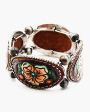 Load image into Gallery viewer, Flower Leather Stamp Stretch Bracelet
