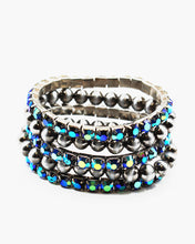 Load image into Gallery viewer, Faceted Stone &amp; Navajo Beaded Bracelet Set
