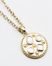 Load image into Gallery viewer, Matt Gold Metal Coin Pendant Necklace
