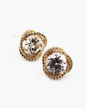 Load image into Gallery viewer, Brilliant Cut Stud Earrings with Swerving Edge
