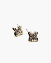Load image into Gallery viewer, Pave Stone Floral Shape Stud Earrings
