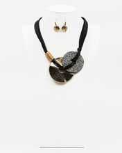 Load image into Gallery viewer, Multiple Layered Leather Chain Statement Necklace Set
