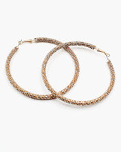 Load image into Gallery viewer, Oversize Pave Stone Hoop Earrings
