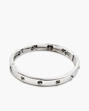 Load image into Gallery viewer, Smooth Metal Bangle with CZ Stone Stations
