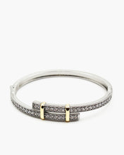 Load image into Gallery viewer, Two Tone CZ Wrap Bangle Bracelet
