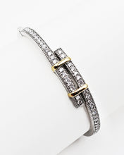 Load image into Gallery viewer, Two Tone CZ Wrap Bangle Bracelet
