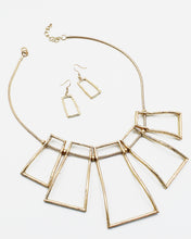 Load image into Gallery viewer, Textured Metal Square Bib Necklace Set
