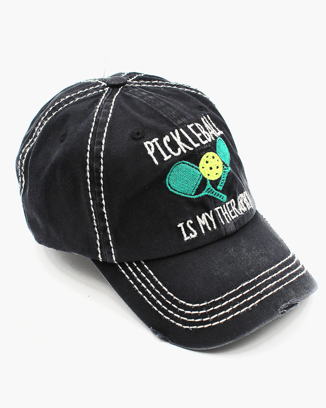 'Pickleball Is My Therapy' Vintage Ball Cap