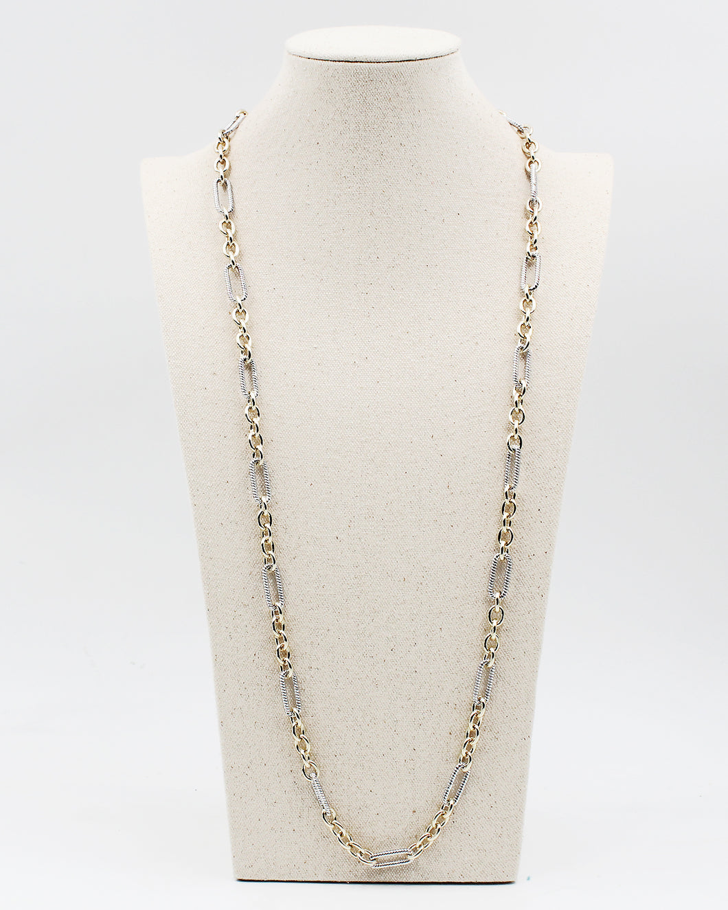 Classic Mixed Chain Link Long Necklace