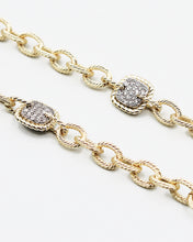 Load image into Gallery viewer, Classic Long Chain Necklace with Pave Stations
