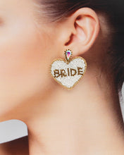 Load image into Gallery viewer, &#39;BRIDE&#39; Heart Earrings
