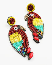 Load image into Gallery viewer, Tropical Bird Beaded Earrings
