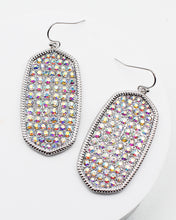 Load image into Gallery viewer, AB Stone Hexagon Dangle Earrings
