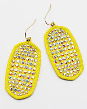 Load image into Gallery viewer, AB Stone Hexagon Dangle Earrings
