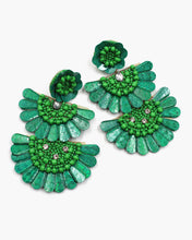 Load image into Gallery viewer, Triple Layered Beaded Statement Earrings
