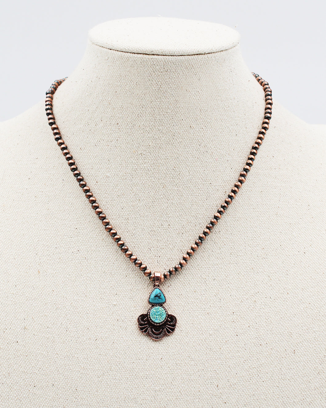 Stone & Druzy Charm Necklace