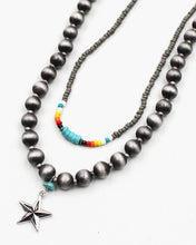 Load image into Gallery viewer, Double Layered Navajo Pearl Necklace with Star Charm
