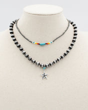 Load image into Gallery viewer, Double Layered Navajo Pearl Necklace with Star Charm
