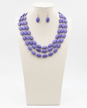 Load image into Gallery viewer, Triple Layered Oval Bead Necklace Set
