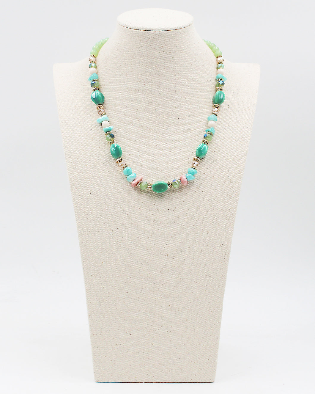 Glass & Metal Beaded Necklace