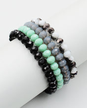 Load image into Gallery viewer, Quadruple Layered Faceted Stretch Bracelet
