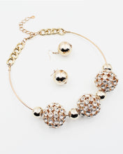Load image into Gallery viewer, Hollow Crystal Ball Choker Chain Necklace Set
