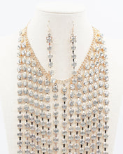 Load image into Gallery viewer, Jumbo Crystal Fringe Statement Necklace Set

