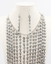 Load image into Gallery viewer, Jumbo Crystal Fringe Statement Necklace Set
