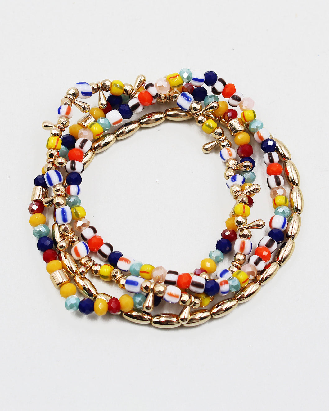 Mixed Bead Stretch Multiple Layered Bracelet